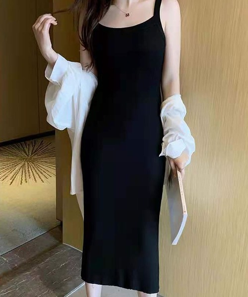 Primazel（プリマゼル）の「ノースリーブ タイト リブ ニットワンピース（ワンピース・レディース・ネイビー/ブラウン/ブラック・M）」の2枚目の写真