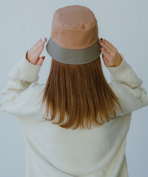 INTER FACTORY（インターファクトリー）の「【るい【YouTuberるぅきぃ夫婦】 - リバーシブルバケットハット　made in INTER FACTORY（ハット・レディース・カーキ/ホワイト・FREE）」の22枚目の写真