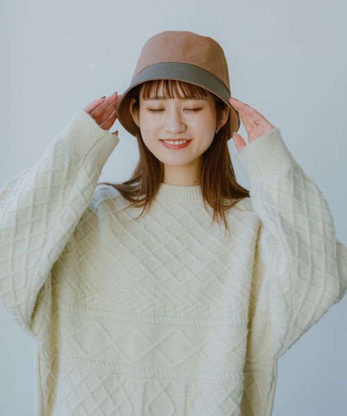 INTER FACTORY（インターファクトリー）の「【るい【YouTuberるぅきぃ夫婦】 - リバーシブルバケットハット　made in INTER FACTORY（ハット・レディース・カーキ/ホワイト・FREE）」の20枚目の写真