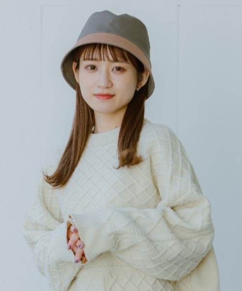 INTER FACTORY（インターファクトリー）の「【るい【YouTuberるぅきぃ夫婦】 - リバーシブルバケットハット　made in INTER FACTORY（ハット・レディース・カーキ/ホワイト・FREE）」の12枚目の写真