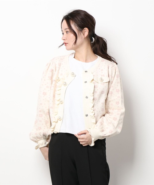 Swankiss(スワンキス)の「JF fleur JQ C/D(カーディガン/ボレロ・レディース・ブラック/オフホワイト/ピンク・FREE)」の2枚目の写真