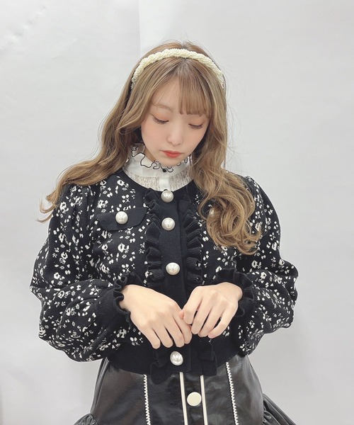 Swankiss(スワンキス)の「JF fleur JQ C/D(カーディガン/ボレロ・レディース・ブラック/オフホワイト/ピンク・FREE)」の6枚目の写真