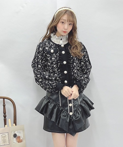 Swankiss(スワンキス)の「JF fleur JQ C/D(カーディガン/ボレロ・レディース・ブラック/オフホワイト/ピンク・FREE)」の7枚目の写真