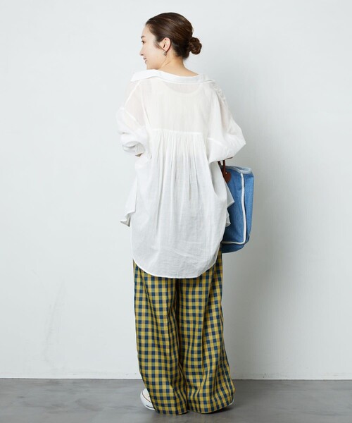 FREAK'S STORE（フリークスストア）の「▽【WEB限定】チェックストレートワイドパンツ（その他パンツ・レディース・イエロー/ネイビー/ベージュ/グリーン/ピンク・MEDIUM/SMALL）」の14枚目の写真