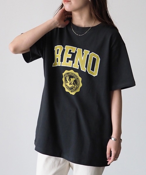 Riberry(リベリー)の「コットンカレッジロゴT(Tシャツ/カットソー・レディース・A/B/C/D/E/F/G/H/I/J/K/L/M/N/P/O・FREE)」の1枚目の写真