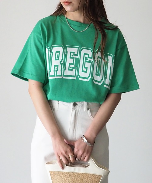 Riberry(リベリー)の「コットンカレッジロゴT(Tシャツ/カットソー・レディース・A/B/C/D/E/F/G/H/I/J/K/L/M/N/P/O・FREE)」の9枚目の写真