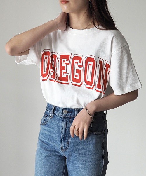 Riberry(リベリー)の「コットンカレッジロゴT(Tシャツ/カットソー・レディース・A/B/C/D/E/F/G/H/I/J/K/L/M/N/P/O・FREE)」の19枚目の写真