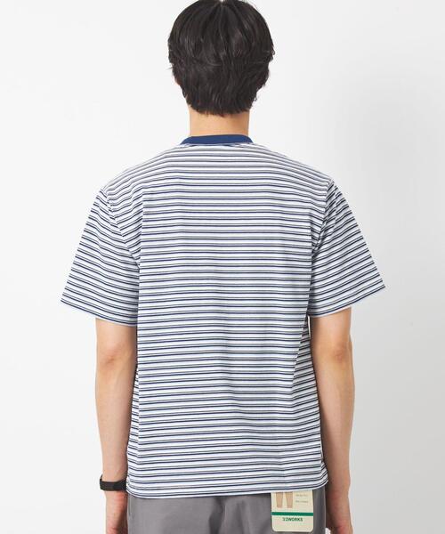 DANTON（ダントン）ロゴポケット付ボーダーTシャツ DANTON（ダントン）の「＜DANTON（ダントン）＞ボーダー ロゴ