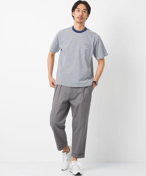 DANTON（ダントン）ロゴポケット付ボーダーTシャツ DANTON（ダントン）の「＜DANTON（ダントン）＞ボーダー ロゴ