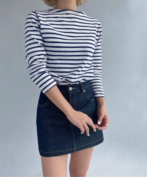 Charles Chaton（シャルルシャトン）の「デニムペティートスカート(36サイズ)（デニムスカート・レディース・ブルー・36）」の2枚目の写真