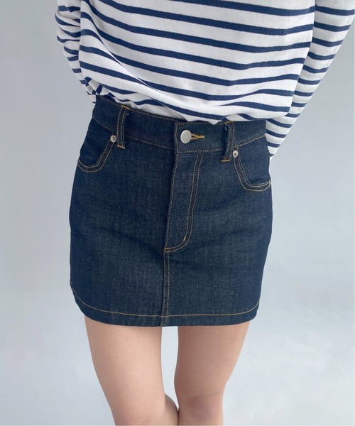 Charles Chaton（シャルルシャトン）の「デニムペティートスカート(36サイズ)（デニムスカート・レディース・ブルー・36）」の3枚目の写真