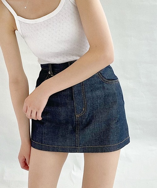 Charles Chaton（シャルルシャトン）の「デニムペティートスカート(36サイズ)（デニムスカート・レディース・ブルー・36）」の21枚目の写真