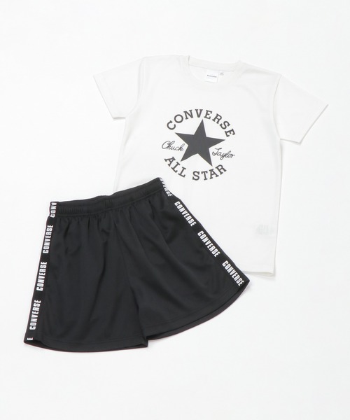 CONVERSE ALL STAR(コンバースオールスター)の「【WEB限定】【キッズ】CONVERSE コンバース ワンスターセットアップ(130~160cm)(セットアップ・キッズ・マジェンタ/ホワイト・150/160/140/130)」の2枚目の写真