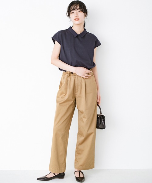 haco!（ハコ）の「定番でずっとはきたい！ＰＢＰオーガニックコットン　シンプルチノパン（ユニセックス）（チノパンツ・レディース・ベージュ・1/2/3）」の2枚目の写真