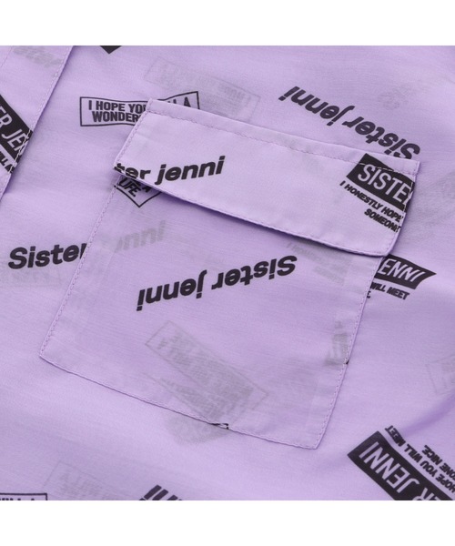 SISTER JENNI（SISTER JENNI）の「ロゴ総柄シアーシャツ（シャツ/ブラウス・キッズ・ブラック/ラベンダー・130cm/140cm/150cm/160cm）」の13枚目の写真