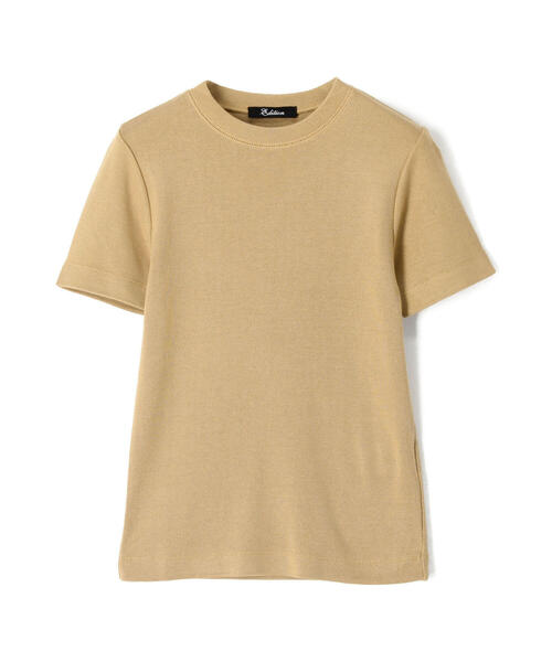 EDITION（エディション）の「C/MD RIB フライスTシャツ（Tシャツ/カットソー・レディース・ホワイト/ボルドー/キャメル・FREE）」の3枚目の写真