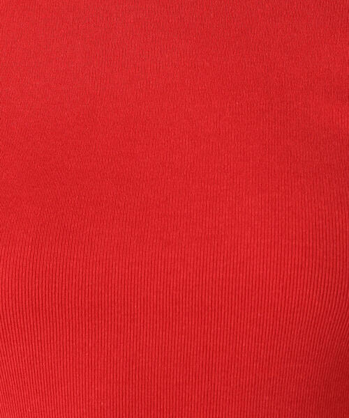 EDITION（エディション）の「C/MD RIB フライスTシャツ（Tシャツ/カットソー・レディース・ホワイト/ボルドー/キャメル・FREE）」の9枚目の写真