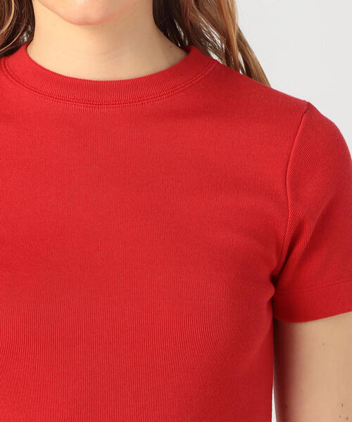 EDITION（エディション）の「C/MD RIB フライスTシャツ（Tシャツ/カットソー・レディース・ホワイト/ボルドー/キャメル・FREE）」の11枚目の写真