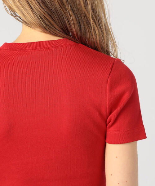 EDITION（エディション）の「C/MD RIB フライスTシャツ（Tシャツ/カットソー・レディース・ホワイト/ボルドー/キャメル・FREE）」の5枚目の写真