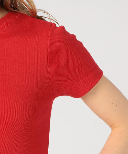 EDITION（エディション）の「C/MD RIB フライスTシャツ（Tシャツ/カットソー・レディース・ホワイト/ボルドー/キャメル・FREE）」の12枚目の写真