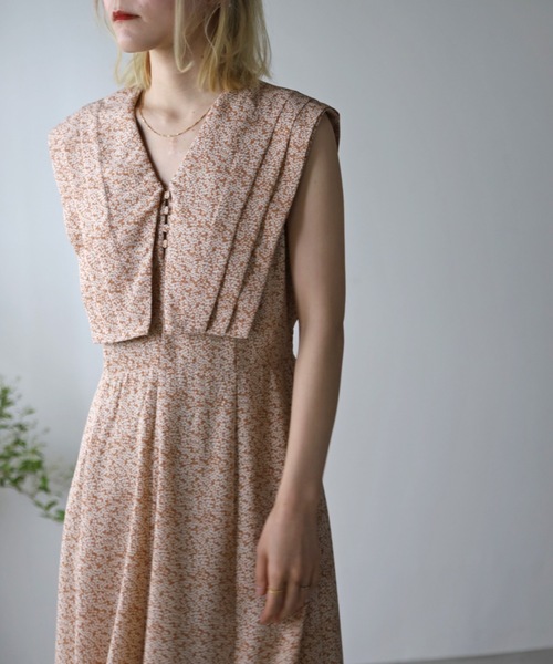 UNFIELD（アンフィールド）の「【UNFIELD】スクエアBigカラーノースリーブワンピース（ワンピース・レディース・ブラック/オレンジ・FREE）」の9枚目の写真