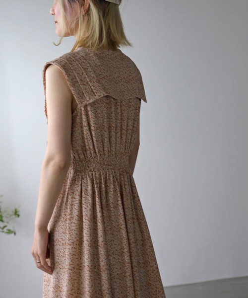 UNFIELD（アンフィールド）の「【UNFIELD】スクエアBigカラーノースリーブワンピース（ワンピース・レディース・ブラック/オレンジ・FREE）」の10枚目の写真