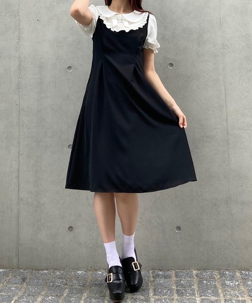 Crea titty&Co. PETIT（クレアティティーアンドコープチ）の「【Crea titty&Co.PETIT】デコルテフリルタックワンピース（ワンピース・レディース・ブラック・FREE）」の5枚目の写真