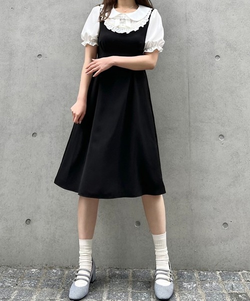 Crea titty&Co. PETIT（クレアティティーアンドコープチ）の「【Crea titty&Co.PETIT】デコルテフリルタックワンピース（ワンピース・レディース・ブラック・FREE）」の8枚目の写真