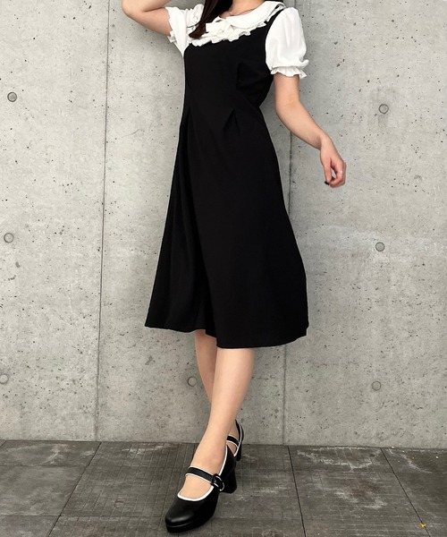 Crea titty&Co. PETIT（クレアティティーアンドコープチ）の「【Crea titty&Co.PETIT】デコルテフリルタックワンピース（ワンピース・レディース・ブラック・FREE）」の10枚目の写真