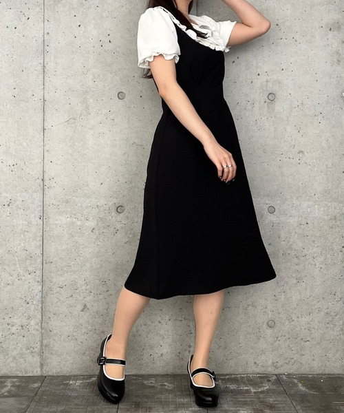 Crea titty&Co. PETIT（クレアティティーアンドコープチ）の「【Crea titty&Co.PETIT】デコルテフリルタックワンピース（ワンピース・レディース・ブラック・FREE）」の11枚目の写真