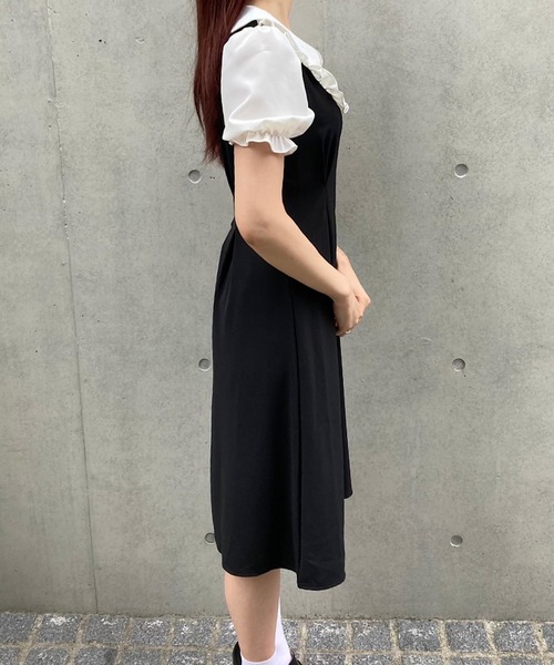 Crea titty&Co. PETIT（クレアティティーアンドコープチ）の「【Crea titty&Co.PETIT】デコルテフリルタックワンピース（ワンピース・レディース・ブラック・FREE）」の3枚目の写真