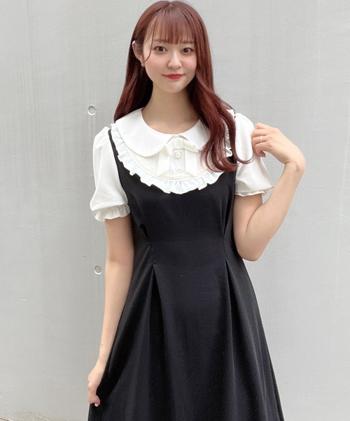 Crea titty&Co. PETIT（クレアティティーアンドコープチ）の「【Crea titty&Co.PETIT】デコルテフリルタックワンピース（ワンピース・レディース・ブラック・FREE）」の12枚目の写真