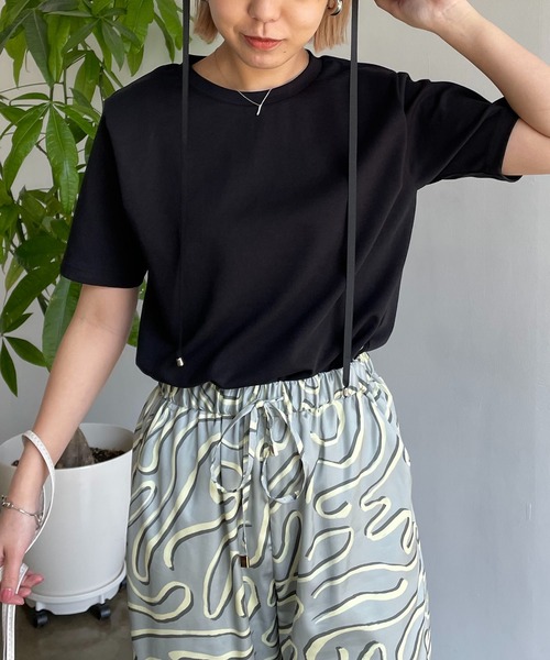 CAPRICIEUX LE'MAGE（カプリシューレマージュ）の「パット入りタックスリーブTシャツ（Tシャツ/カットソー・レディース・ブラック/イエロー/ホワイト・FREE）」の5枚目の写真