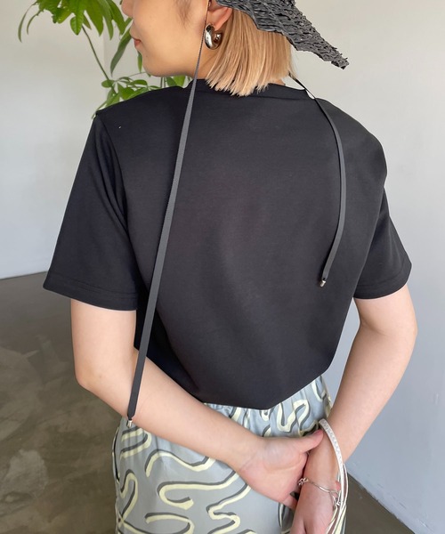 CAPRICIEUX LE'MAGE（カプリシューレマージュ）の「パット入りタックスリーブTシャツ（Tシャツ/カットソー・レディース・ブラック/イエロー/ホワイト・FREE）」の7枚目の写真