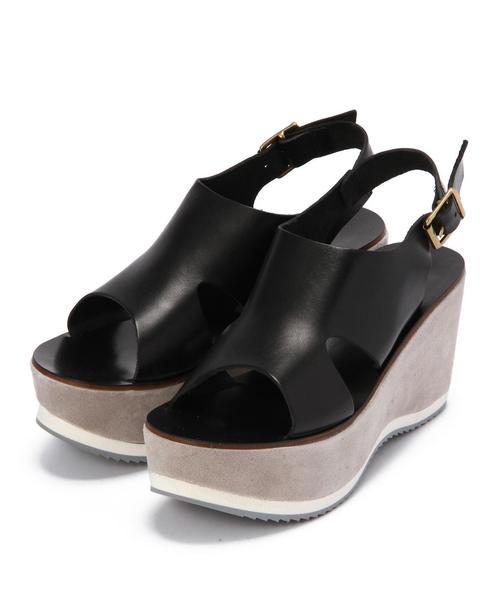 FABIO RUSCONI（ファビオルスコーニ）の「FABIO RUSCONI ウェッジサンダル/BCFABIO/R WEG SNDL（サンダル・レディース・ベージュ/ブラック・36/38/35/37）」の2枚目の写真
