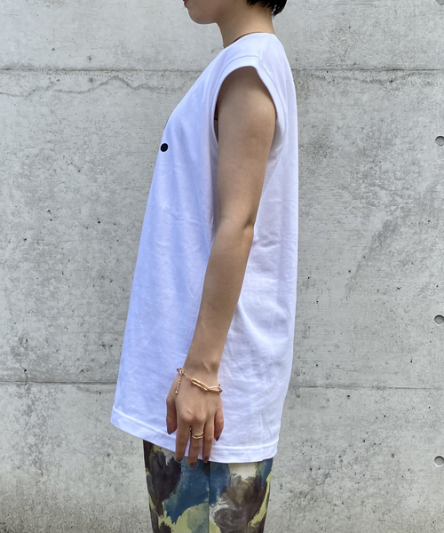 NOMINE（ノミネ）の「POSI.ロゴタンクトップ（タンクトップ・レディース・ホワイト/ブラック・フリー）」の10枚目の写真