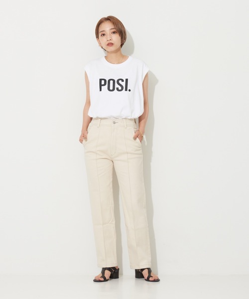 NOMINE（ノミネ）の「POSI.ロゴタンクトップ（タンクトップ・レディース・ホワイト/ブラック・フリー）」の18枚目の写真