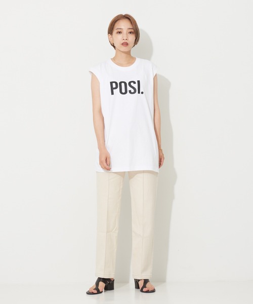 NOMINE（ノミネ）の「POSI.ロゴタンクトップ（タンクトップ・レディース・ホワイト/ブラック・フリー）」の17枚目の写真