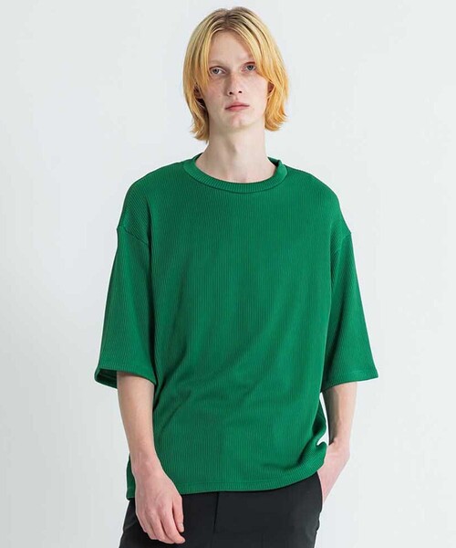 LiNoH（リノー）の「DROPNEEDLE STRETCH S/S TEE（Tシャツ/カットソー・メンズ・グリーン/ブラック/ライトグレー/ブルー・1/2）」の3枚目の写真