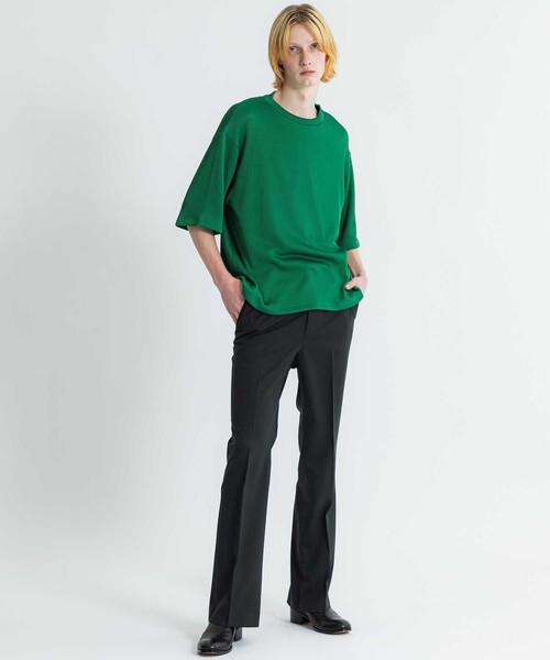 LiNoH（リノー）の「DROPNEEDLE STRETCH S/S TEE（Tシャツ/カットソー・メンズ・グリーン/ブラック/ライトグレー/ブルー・1/2）」の5枚目の写真