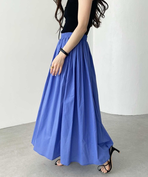 GeeRA（ジーラ）の「フレアーマキシスカート（スカート・レディース・ブラック/イエロー/ブルー/ピンク・SMALL/MEDIUM/LARGE/X-LARGE/XX-LARGE）」の2枚目の写真