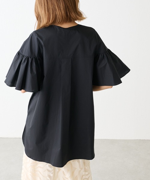 Lui's（ルイス）の「ラッフルスリーブブラウス（シャツ/ブラウス・レディース・ホワイト/ブラック/ラベンダー・FREE）」の3枚目の写真