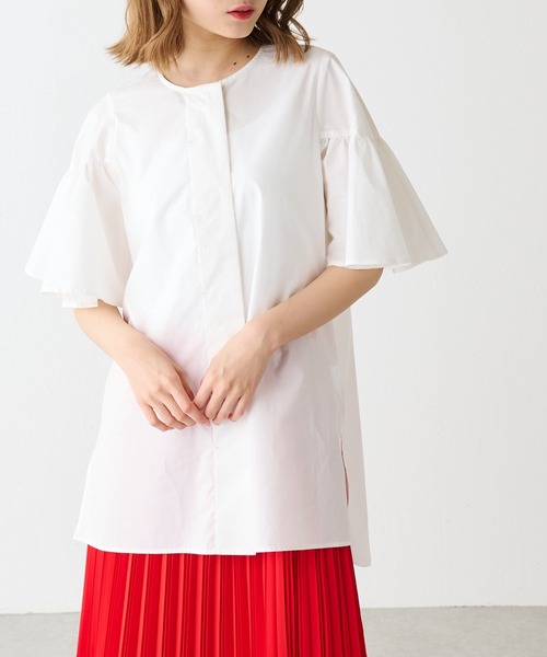 Lui's（ルイス）の「ラッフルスリーブブラウス（シャツ/ブラウス・レディース・ホワイト/ブラック/ラベンダー・FREE）」の4枚目の写真