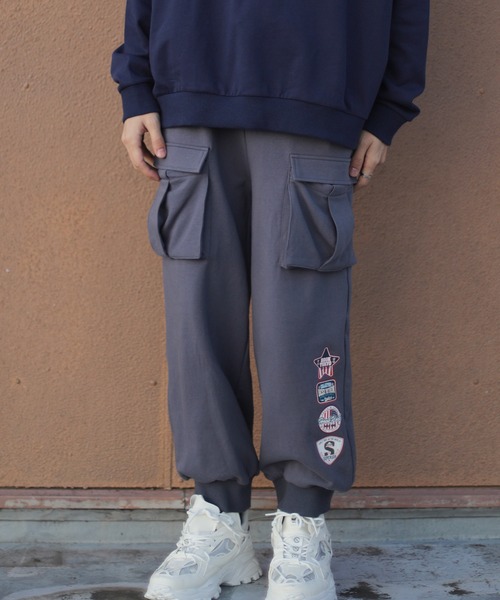 HOOK(フック)の「HOOK -original- アメカジワッペンプリントビッグポケットカーゴパンツ(カーゴパンツ・メンズ・ブラック/ベージュ/ダークグレー・M/L/XL)」の18枚目の写真