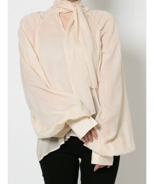 LAGUNAMOON（ラグナムーン）の「2WAYボウタイブラウス（シャツ/ブラウス・レディース・ブラック/グリーン/アイボリー・FREE）」の10枚目の写真