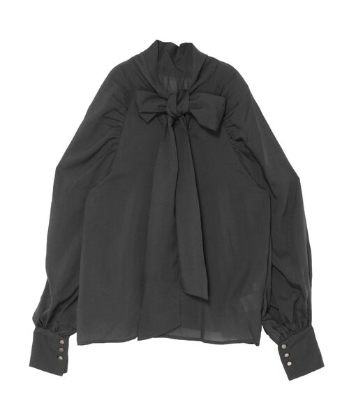 LAGUNAMOON（ラグナムーン）の「2WAYボウタイブラウス（シャツ/ブラウス・レディース・ブラック/グリーン/アイボリー・FREE）」の5枚目の写真