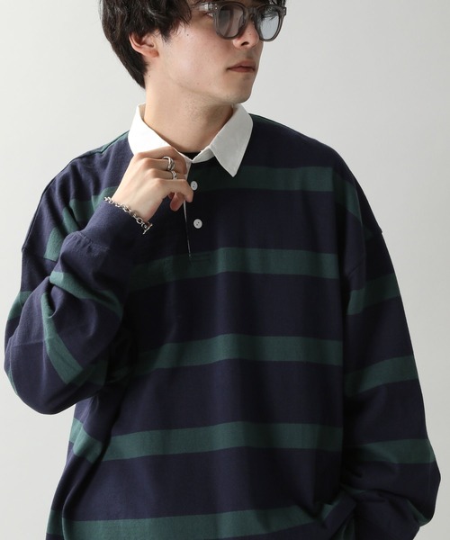 RAGEBLUE(レイジブルー)の「【SIGNAL SPORTS】ボーダービッグポロシャツ(ポロシャツ・メンズ・ネイビー/レッド系その他・MEDIUM/LARGE)」の11枚目の写真