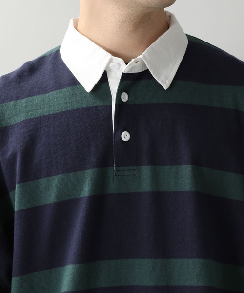 RAGEBLUE(レイジブルー)の「【SIGNAL SPORTS】ボーダービッグポロシャツ(ポロシャツ・メンズ・ネイビー/レッド系その他・MEDIUM/LARGE)」の14枚目の写真