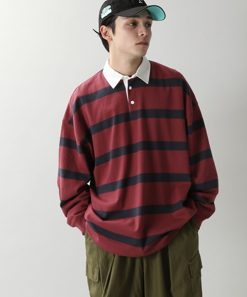 RAGEBLUE(レイジブルー)の「【SIGNAL SPORTS】ボーダービッグポロシャツ(ポロシャツ・メンズ・ネイビー/レッド系その他・MEDIUM/LARGE)」の4枚目の写真