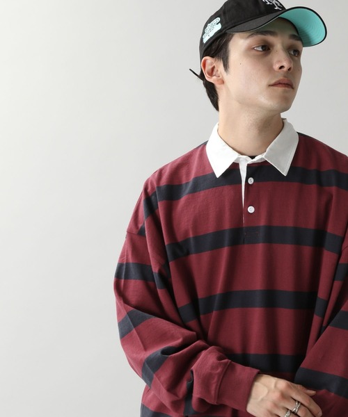 RAGEBLUE(レイジブルー)の「【SIGNAL SPORTS】ボーダービッグポロシャツ(ポロシャツ・メンズ・ネイビー/レッド系その他・MEDIUM/LARGE)」の6枚目の写真